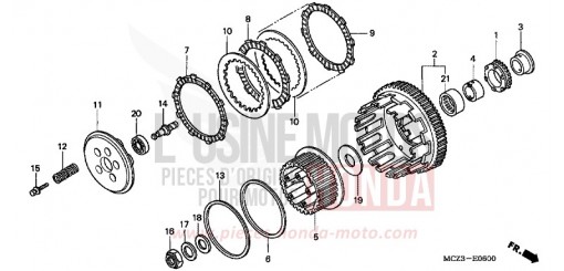 EMBRAYAGE CB900F7 de 2007